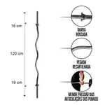 Barra W Musculação Maciça e Cromada com Rosca - 120cm
