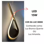 Luminária Arandela Dourada com LED 15w Luz Amarela Nitrolux ALN-201D