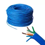 Cabo de Rede Lan U/UTP CAT5e Azul Para Internet 4 Pares 305m CMX 100% COBRE