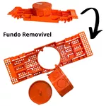 Caixinha de Luz Para Teto Laje com Suporte Regulável de 30cm á 37cm Laranja Marca- Tigre