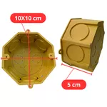 Caixinha de luz pvc Para Laje Octogonal 4x4 embutir reforçada cor amarelo - 12 unidades