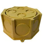 Caixinha de luz pvc Para Laje Octogonal 4x4 embutir reforçada cor amarelo - 12 unidades