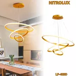 Lustre Pendente de Led 3 Aros Anéis Arcos 3 temperaturas de cor de LUZ 58w bivolt LP-403