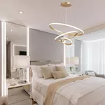 Lustre Pendente de Led 3 Aros Anéis Arcos 3 temperaturas de cor de LUZ 58w bivolt LP-403
