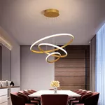 Lustre Pendente de Led 3 Aros Anéis Arcos 3 temperaturas de cor de LUZ 58w bivolt LP-403