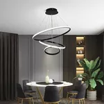 Lustre Pendente de Led 3 Aros Anéis Arcos 3 temperaturas de cor de LUZ 58w bivolt LP-403
