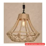 Luminaria Pendente Corda Rústico Moderno com Bocal E27 PC02