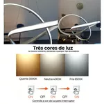 Lustre Pendente Led Sala Jantar 40W com Três cores de Luz LP-02N Niquel Prata