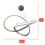 Lustre Pendente Led Sala Jantar 40W com Três cores de Luz LP-02N Niquel Prata
