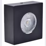 kit com 50 MINI SPOT PLAFON DE SOBREPOR QUADRADO PRETO 5W luz amarela
