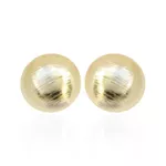 Brinco Chapa Redonda Abaulada Banho de Ouro 18K