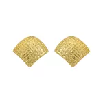 Brinco Quadrado Texturizado Banho de Ouro 18K