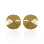 Brinco Chapa Redonda Escovada G Banho de Ouro 18K