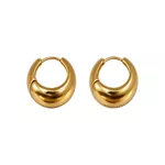 Brinco Argola com Fileira de Zircônias Banho de Ouro 18K