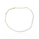 Choker Corrente Pérolas 4mm Banho de Ouro 18K