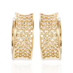 Brinco Argola Cravejada de Zircônias Banho de Ouro 18K
