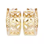 Brinco Argola Cravejada de Zircônias Banho de Ouro 18K
