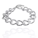 Pulseira Elo Cartier Quadrado Metal Prateado 