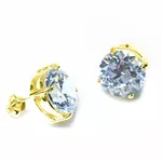 Brinco Ponto De Luz Grande 12 Mm Semijoia Banho De Ouro 18k Zircônia