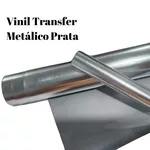 Vinil Transfer Metálico Prata 24x50cm