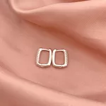 Argola Retangular P Três Fileiras Zirconia Prata 925