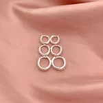 Trio Argola com Três Fileira Zirconia Prata 925