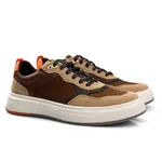 Tênis Sneakers Masculino Bavarone Taycan Ref.:35001 Café/Branco