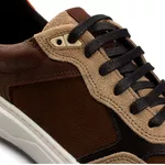 Tênis Sneakers Masculino Bavarone Taycan Ref.:35001 Café/Branco