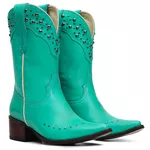 Bota Bico Fino Verde Água 