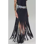 Vestido Franjas Preto Miss Country 