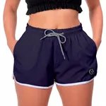 Kit 2 Shorts Feminino Azul e Degradê Preto Moda Praia ou Academia W2 Premium
