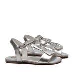 Sandália Laço Metalizado Prata Infantil Gats