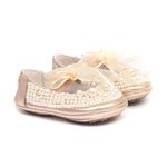 Sapatinho Dourado de Pérolas Infantil Gats