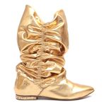 Bota Cano Longo Cristal Ouro 