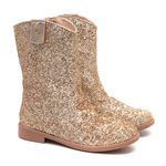 Bota de Glitter Dourada Infantil Gats