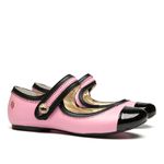 Sapatilha Couro Rosa Costura Infantil Gats