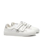 Tênis de Velcro Branco e Prata Infantil Gats