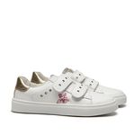 Tênis de Velcro Branco e Rosa Infantil Gats