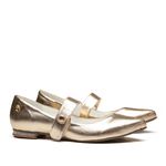 Sapatilha Bico Fino Cristal Dourado Infantil Gats