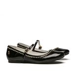 Sapatilha Verniz Preto Tiras Fivela Infantil Gats