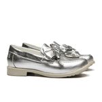 Mocassim Feminino Tratorado Laço Prata Infantil Gats