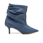 Bota Cano Baixo Celine Enrugada Azul