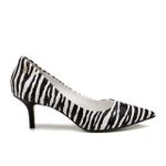 Sapato Scarpin Baixo Couro Zebra Outlet