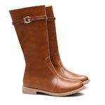 Bota Cano Longo Couro Marrom Infantil Gats