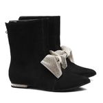 Bota Laço Brilhante Preto Infantil