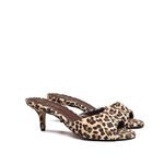 Sandália Mule Rebeca Veludo Leopardo Gats