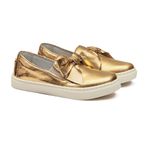 Tênis Slip On Laço Dourado Infantil Gats