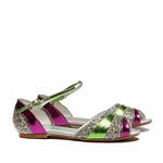 Peep Toe Metal Roxo Infantil Gats