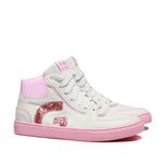 Tênis Cano Alto Baby Branco Rosa Infantil Gats