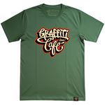 Camiseta LOGO Graffiti com Café - Verde Oliva